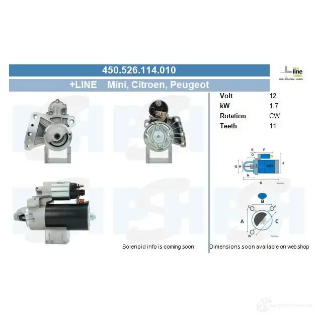 Стартер CV PSH 450526114010 286325 KAW 0K