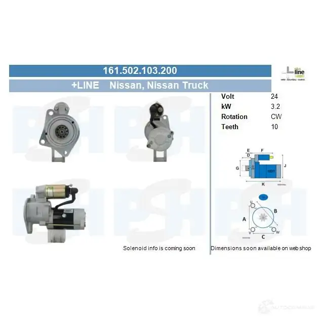 Стартер CV PSH 161502103200 B574Q 0G 282362 изображение 0