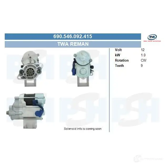 Стартер CV PSH 1437374313 690546092415 WO8CP5 U изображение 0