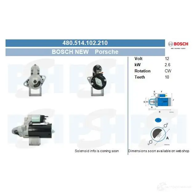Стартер CV PSH PFBJ0W Q 480514102210 286550
