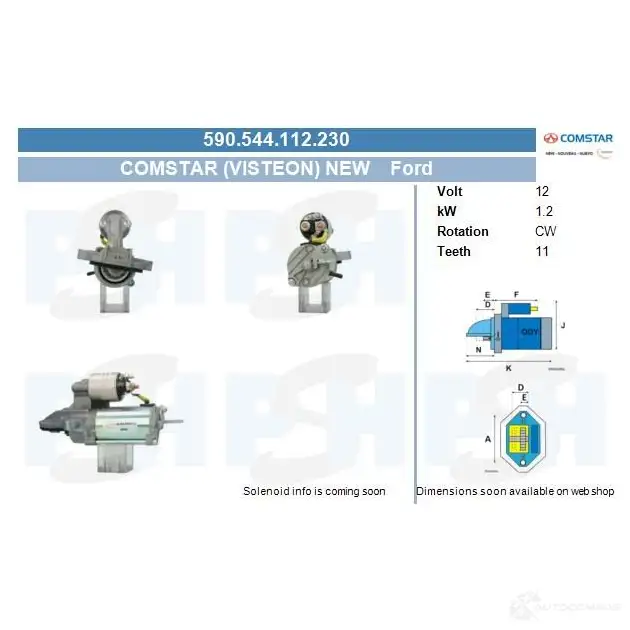 Стартер CV PSH 590544112230 E DRUI3 289978 изображение 0