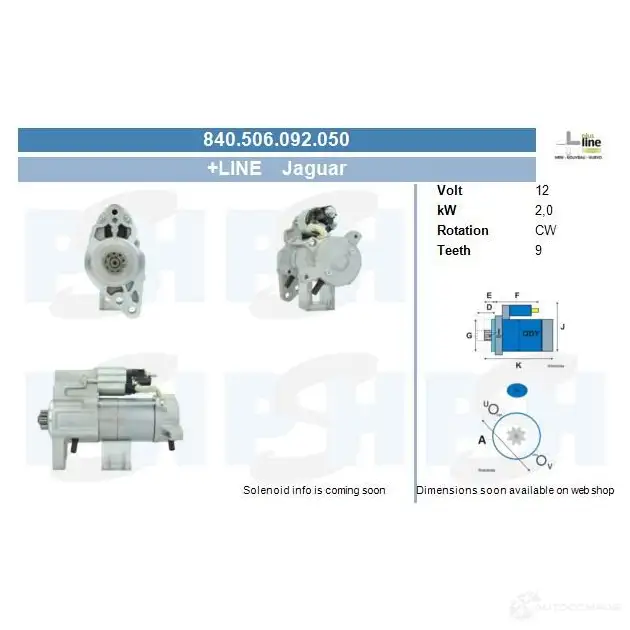 Стартер CV PSH 840506092050 ID08 VS 292634 изображение 0