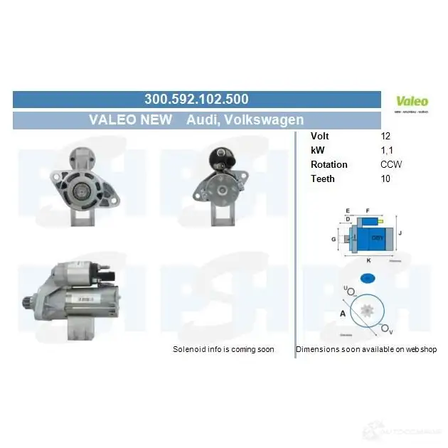 Стартер CV PSH 300592102500 285484 1BYR 8F изображение 0