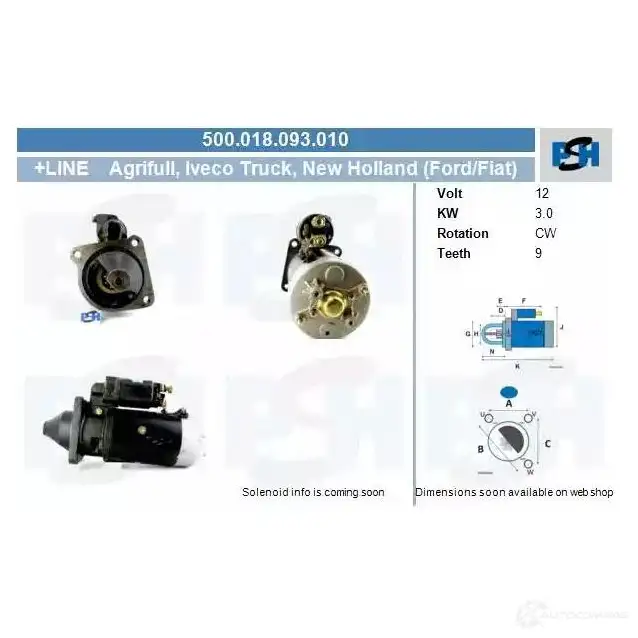 Стартер CV PSH 286676 BEM0TQ A 500018093010 изображение 0