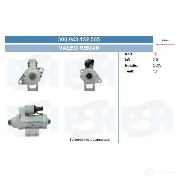 Стартер CV PSH 300943132505 MH PBX 1437354836 изображение 0