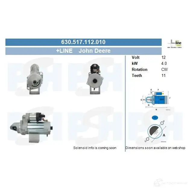 Стартер CV PSH 290517 630517112010 7CFTL AJ изображение 0