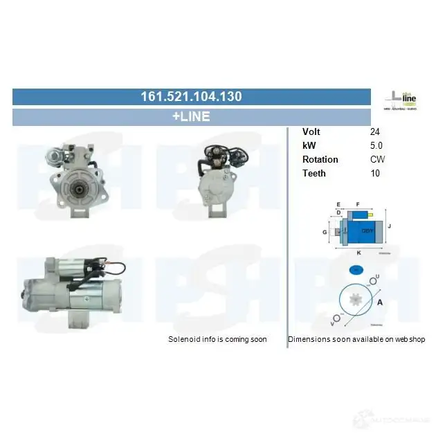 Стартер CV PSH WBZBX RA 161521104130 311004050 изображение 0