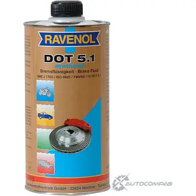 Тормозная жидкость DOT 5.1, 1 л RAVENOL 4014835692213 1436770708 XQ YRXLI изображение 0