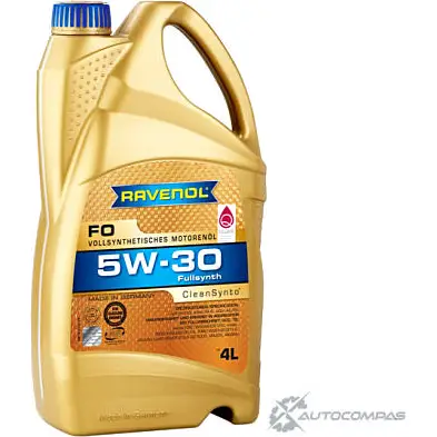 Моторное масло синтетическое легкотекучее FO SAE 5W-30, 4 л RAVENOL 3QR J3 4014835722699 1436770799 изображение 0