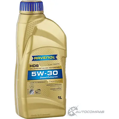 Моторное масло синтетическое легкотекучее HDS Hydrocrack Diesel Specific SAE 5W-30, 1 л RAVENOL S41D 3 4014835723214 1436770933