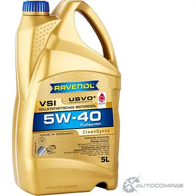 Моторное масло синтетическое легкотекучее VSI SAE 5W-40, 5 л RAVENOL 4014835723559 H 52PLIN 1436771656