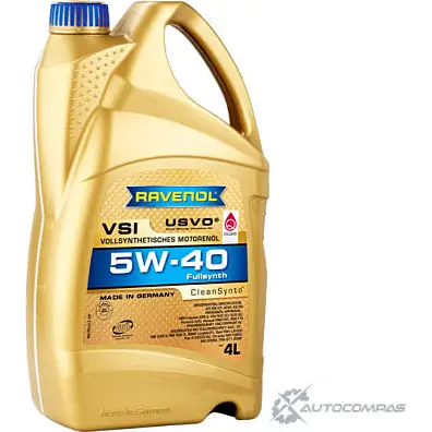 Моторное масло синтетическое легкотекучее VSI SAE 5W-40, 4 л RAVENOL CLU 5MM 4014835723597 1436771650