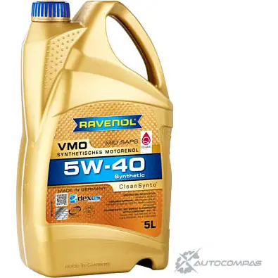 Моторное масло синтетическое легкотекучее VMO SAE 5W-40, 5 л RAVENOL 4014835723856 1436771614 Z5 MXM изображение 0