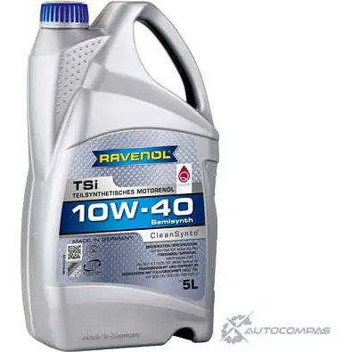Моторное масло полусинтетическое TSI SAE 10W-40, 5 л RAVENOL 4014835724150 KC CF17X 1436771529