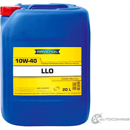 Моторное масло полусинтетическое легкотекучее LLO SAE 10W-40, 20 л RAVENOL 4014835724327 1436771112 J 0X12