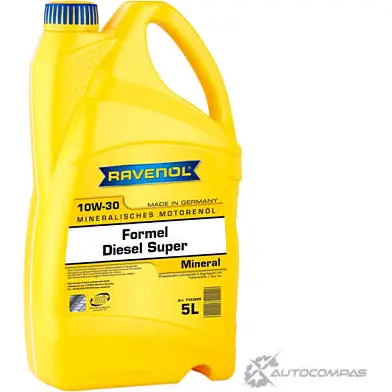Моторное масло для дизельных двигателей Formel Diesel Super SAE 10W-30, 5 л RAVENOL 9W2 TX 1436770811 4014835726253