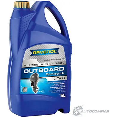Моторное масло полусинтетическое Outboardoel 2T Teilsynth., 5 л RAVENOL 1436771289 ER BVKK 4014835728356