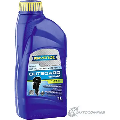 Моторное масло минеральное Outboardoel 4T SAE 15W-40, 1 л RAVENOL 4014835729216 AY3 NMJG 1436771300