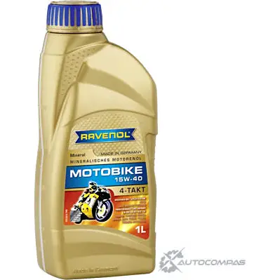 Моторное масло минеральное Motobike 4-T Mineral SAE 15W-40, 1 л RAVENOL 4014835731318 5YLJ X 1436771207 изображение 0