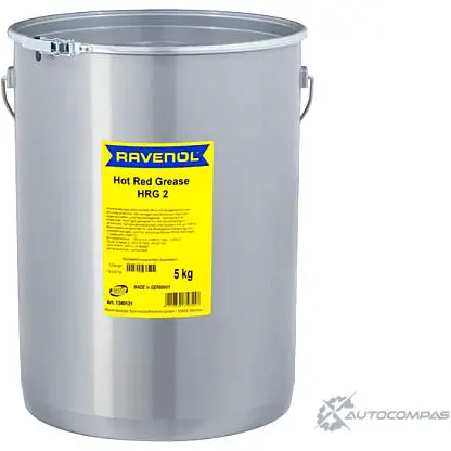 Смазка красного цвета минеральная для подшипников Hot Red Grease HRG2, 5 л RAVENOL Q7DG 2 1436770979 4014835756557 8EMXD изображение 0