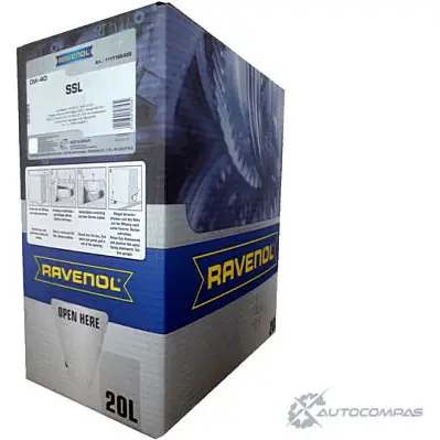 Моторное масло синтетическое SSL SAE 0W-40, 20 л RAVENOL 4014835772724 1436771443 QSL 96FH изображение 0