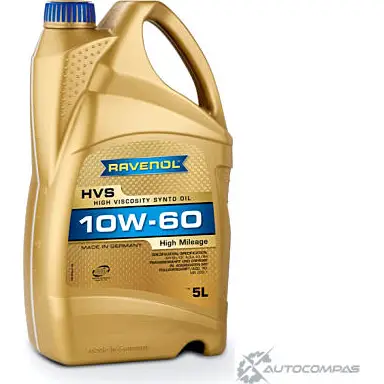 Моторное масло синтетическое HVS High Viscosity Synto Oil SAE 10W-60, 5 л RAVENOL A ZQJ0 1436771019 4014835802995