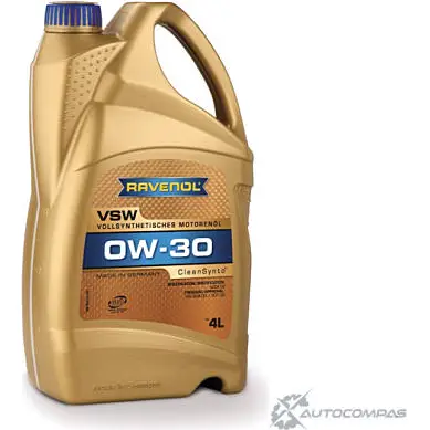 Моторное масло синтетическое VSW SAE 0W-30, 4 л RAVENOL GL VH5KH 1436771667 4014835842816 изображение 0