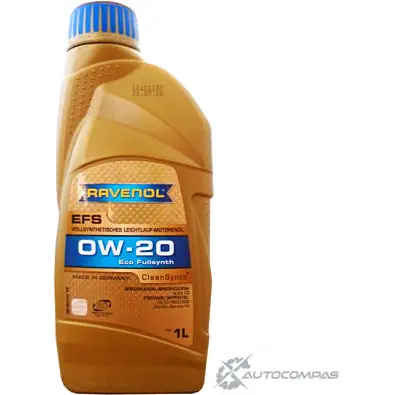 Моторное масло синтетическое EFS EcoFullSynth. SAE 0W-20, 1 л RAVENOL 4014835843127 55Y2 54F 1436770729