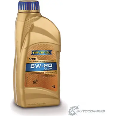 Моторное масло синтетическое легкотекучее VFE SAE 5W-20, 1 л RAVENOL 1436771609 4014835846036 F5V0 KV1