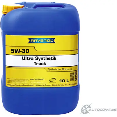 Моторное масло синтетическое легкотекучее Ultra Synthetik Truck 5W-30, 10 л RAVENOL 4014835847347 44LOG3 5 1436771587