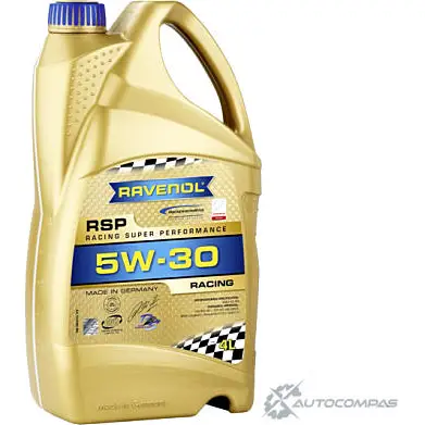 Моторное масло синтетическое легкотекучее RSP Racing Super Performance SAE 5W-30, 4 л RAVENOL 4014835852785 Q2 H7YV0 1436771352