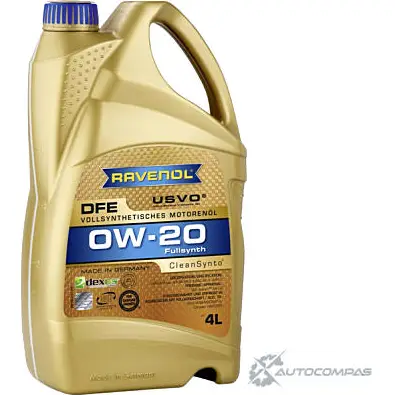 Моторное масло синтетическое DFE SAE 0W-20, 4 л RAVENOL 1436770685 RS97 E 4014835853768