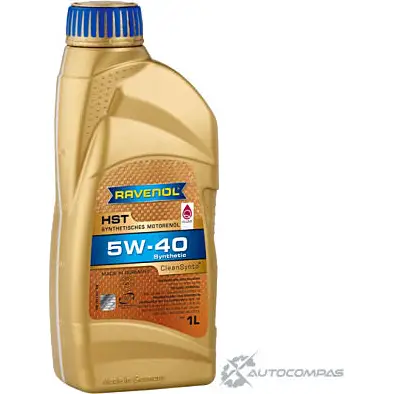 Моторное масло синтетическое HST SAE 5W-40, 1 л RAVENOL 4014835856523 1436771001 TGT0 HU изображение 0