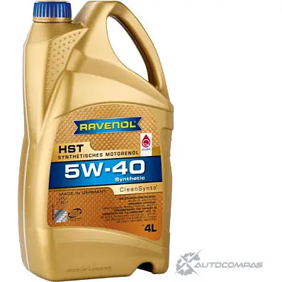 Моторное масло синтетическое HST SAE 5W-40, 4 л RAVENOL 1436771000 P7KKD8 J 4014835856554