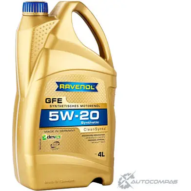 Моторное масло синтетическое легкотекучее GFE SAE 5W-20, 4 л RAVENOL 4014835857841 R6 U47 1436770910