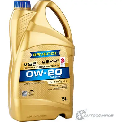 Моторное масло синтетическое VSE SAE 0W-20, 5 л RAVENOL 1436771637 WWR BAL 4014835862098