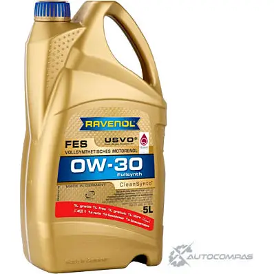 Моторное масло синтетическое FES SAE 0W-30, 5 л RAVENOL 1436770781 4014835863316 7Z60 4
