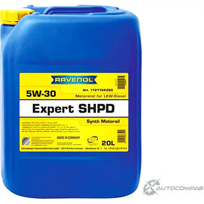 Моторное масло всесезонное Expert SHPD SAE 5W-30, 20 л RAVENOL 1436770757 4014835863491 J 7P78SU