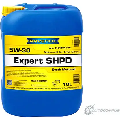 Моторное масло всесезонное Expert SHPD SAE 5W-30, 10 л RAVENOL 7M70 HQ 4014835864085 1436770754