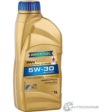 Моторное масло синтетическое легкотекучее RNV SAE 5W-30, 1 л RAVENOL 1436771343 NQBB XO 4014835864733