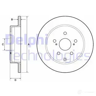 Тормозной диск DELPHI 5012759972380 935715 SI 6D9 BG4757C