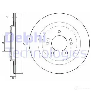 Тормозной диск DELPHI 5012759531488 935607 BG4563C XPY AZ