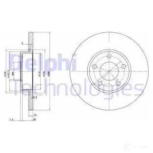 Тормозной диск DELPHI 5012759427033 BG2749 DVT2F JO 934348 изображение 0