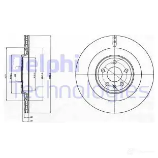 Тормозной диск DELPHI BG4387 935566 05R JWTC 5012759494288 изображение 0