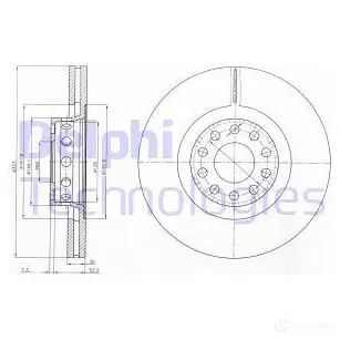 Тормозной диск DELPHI 5012759140574 2 5JG1OA BG3524 934741 изображение 0