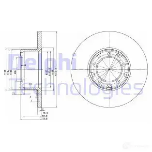 Тормозной диск DELPHI 5012759422649 BG2265 K4XBF C1 933981 изображение 0