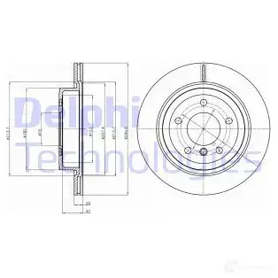 Тормозной диск DELPHI 935419 5012759443347 45O 8N BG4223
