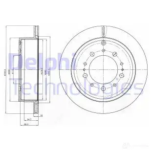 Тормозной диск DELPHI 5012759450574 M ATLCQ 935478 BG4275