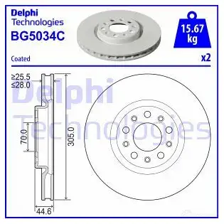 Тормозной диск DELPHI BG5034C 1437950813 ZZ CC2