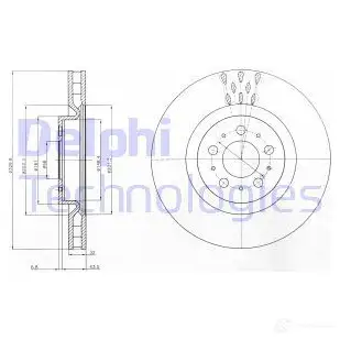 Тормозной диск DELPHI UJ9Z ID 935513 BG4305 5012759459232 изображение 0